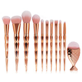 Thread Mermaid Makeup Beauty Tool Brush 11pcs