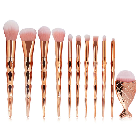 Thread Mermaid Makeup Beauty Tool Brush 11pcs