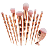 Thread Mermaid Makeup Beauty Tool Brush 11pcs