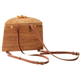 Straw Woven Backpack Bag For Girl Women,Rattan Ins Style Backpack Basket Hand woven Bag Crossbody Bag Shoulder bag