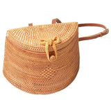 Straw Woven Backpack Bag For Girl Women,Rattan Ins Style Backpack Basket Hand woven Bag Crossbody Bag Shoulder bag
