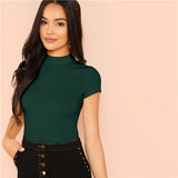 SHEIN Modern Lady Weekend Casual Rib Knit Crop Round Neck Slim Fit Long Sleeve Pullovers T-shirt 2018 Autumn Women Tshirt Top