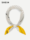 SHEIN Multicolor Highstreet Modern Lady Contrast Trim Striped Print Scarf 2018 Summer Fashion Streetwear Scarfs