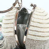 Sphere Tassel Diamond Evening Clutch Bag Lady Bling Wedding Party Crystal Stylish Handbag Female Satin Casket