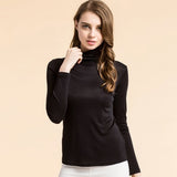 Women Real Silk Turtleneck long sleeve Bottom shirt