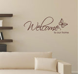 Stickers Muraux Home Decor 'Welcome To Our Home' Text Patterns Wall Stickers Home Decor Living Room Decorative Stickers