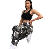 Women Sports Camo Cargo Pants Outdoor Casual Camouflage Trousers Jeans