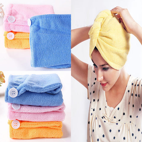Turban Hair-Drying Shower Caps Women Absorbent Microfiber Bath Towel Bathrobe Hat multi colors Hair Wraps for Girl Lady