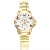 Women Fashion Stainless Steel Band Analog Quartz Round Wrist Watch Watches