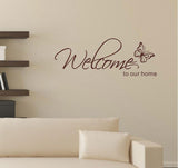 Stickers Muraux Home Decor 'Welcome To Our Home' Text Patterns Wall Stickers Home Decor Living Room Decorative Stickers