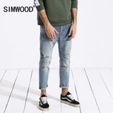 SIMWOOD jeans men hip hop fashion ripped hole skinny Ankle-length denim pants slim fit streetwear men clothes 2019 summer 180217