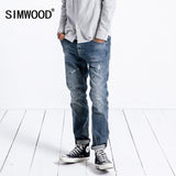SIMWOOD Brand Jeans Men Fashion Casual Hole Denim Trouser Slim Plus Size High Quality hip hop streetwear Clothes Pants 180340