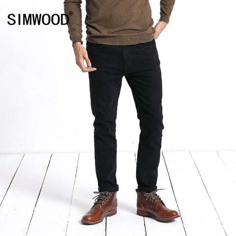 SIMWOOD New Men's Jeans 2019 Hot Sale Fashion Denim Pants For Men Casual Slim Thick Brand Jeans Trousers Free Shipping 180609