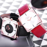 Watches Women Fashion Watch Spring Brand Luxury Crystal Sparkling Glasses Fashion Leather Strap Quartz Clock Relojer Feminino