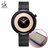 Women Fashion 7.5mm Ultra thin Rose Gold Watches Women's Quartz Watch Woman Elegant Dress Ladies Shengke Top Brand Montre Femme