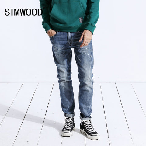 SIMWOOD 2019 Spring Jeans Men Fashion Casual Slim Fit High Quality Denim Trousers Long Pants Brand Clothing Hot Sale 180358