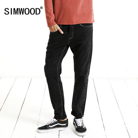 SIMWOOD Redline Jeans Men Slim Fit Skinny Casual Pants 2019 Winter New Fashion High Quality Denim Trousers Plus Size NC017029