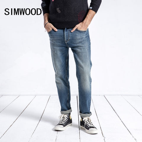 SIMWOOD Brand Jeans Men 2019 Spring Winter New Fashion Slim Fit Denim Pants Trousers Streetwear High Quality Male 180335