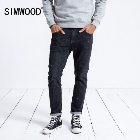 SIMWOOD 2019 Spring Jeans Men Slim Fit Fashion Streetwear High Quality Embroidery Brand Denim Trousers Clothing 180412