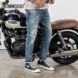SIMWOOD New 2019 Spring Jeans Men Hole Ankle-Length Pants Cotton Denim Trouser Male Slim Fit Brand Clothing High Quality 190023
