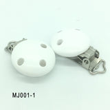 TYRY.HU 1Pc Round Wood Metal Pacifier Clips Baby DIY Teething Chew Teether Pacifier Clip Accessories Infant Clasps Holders