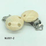 TYRY.HU 1Pc Round Wood Metal Pacifier Clips Baby DIY Teething Chew Teether Pacifier Clip Accessories Infant Clasps Holders
