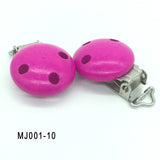 TYRY.HU 1Pc Round Wood Metal Pacifier Clips Baby DIY Teething Chew Teether Pacifier Clip Accessories Infant Clasps Holders