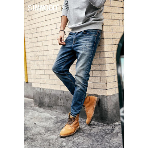 SIMWOOD 2019 Jeans Men Fashion Denim Ankle-Length Pants Slim Plus Size Trousers Brand Clothing Streetwear Free Shipping 190021