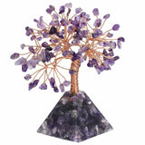 TUMBEELLUWA Natural Crystal Tree Pyramid Base Bonsai Money Tree for Wealth Luck Healing Reiki Home Decoration