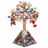 TUMBEELLUWA Natural Crystal Tree Pyramid Base Bonsai Money Tree for Wealth Luck Healing Reiki Home Decoration